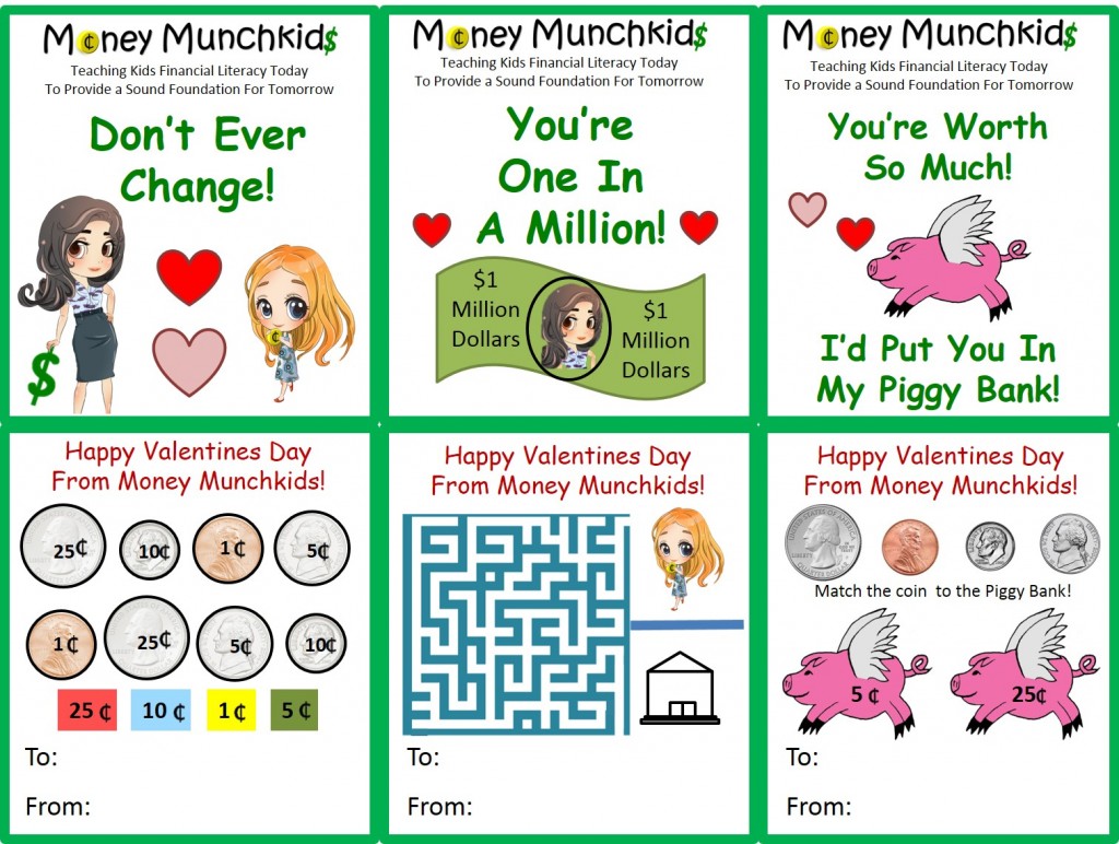 Valentines day cards - Money Munchkids