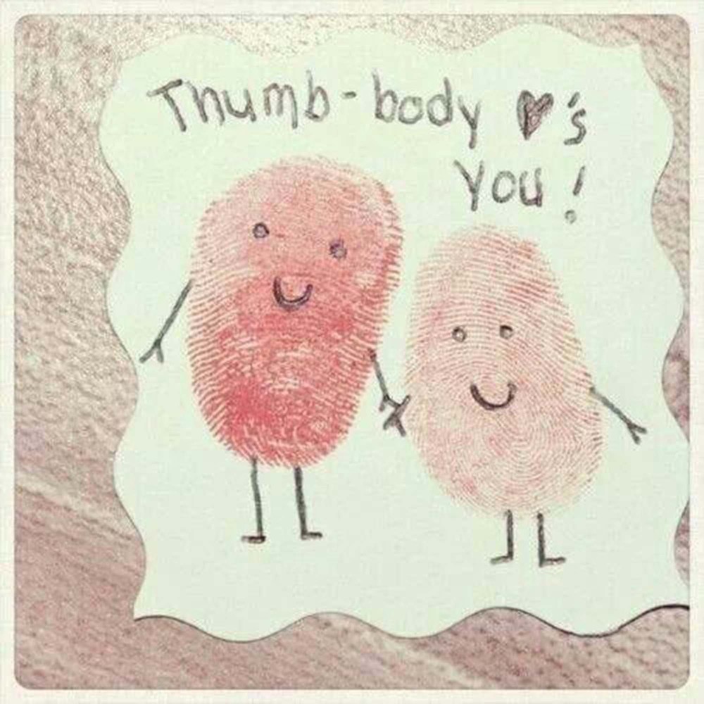 Thumb print valentines day cards